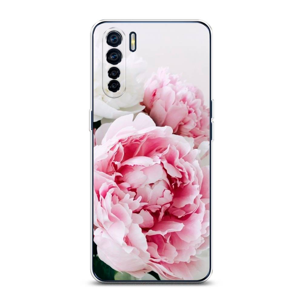 

Чехол для Oppo A91/Reno 3 "Розовые и белые пионы", Розовый;белый, 254250-2
