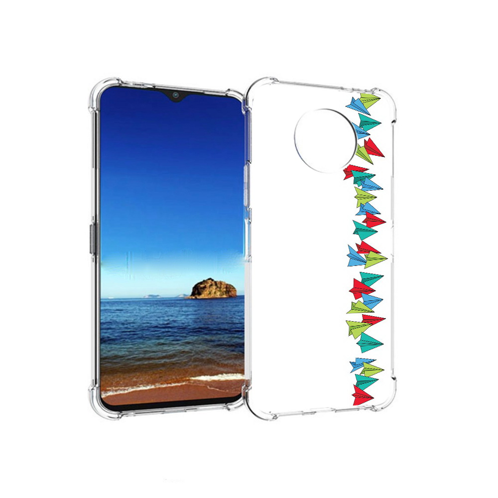 

Чехол MyPads Tocco для Nokia G50 самолетики из листочков (PT227056.116.593), Прозрачный, Tocco