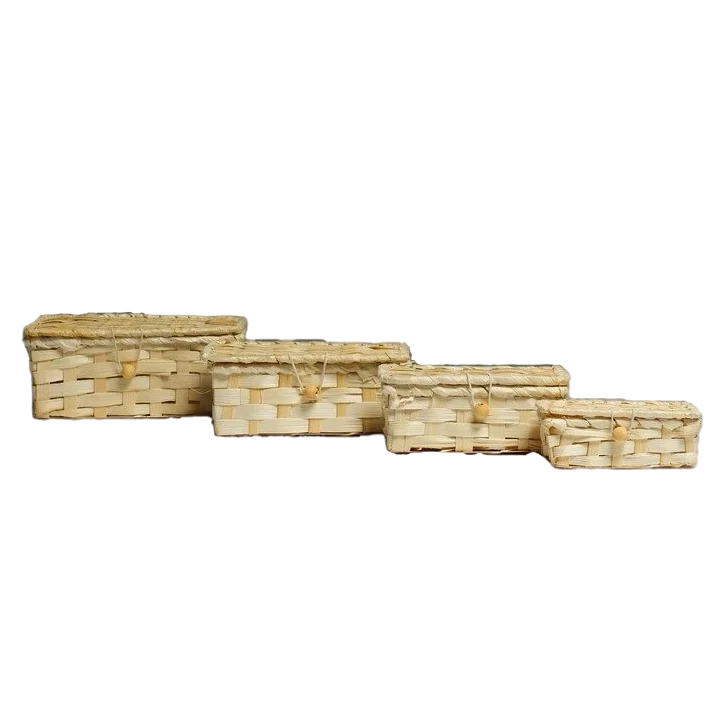 

Набор шкатулок, 4 шт, 19×15×8, 16×12×6, 14×10×5,5, 11×6×4,5 см, бамбук