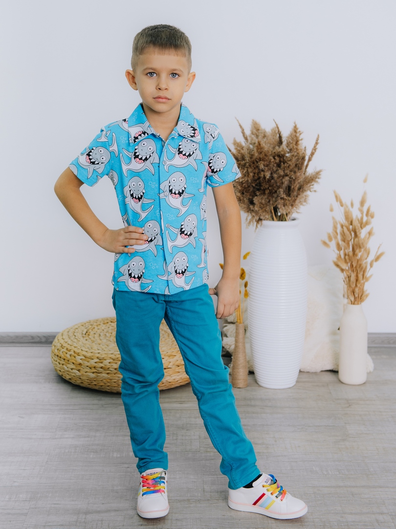 Рубашка для мальчиков LIDEKO kids 231-20 цв. голубой р. 110