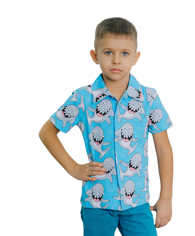 

Рубашка для мальчиков LIDEKO kids 231-20 цв. голубой р. 110, 231-20