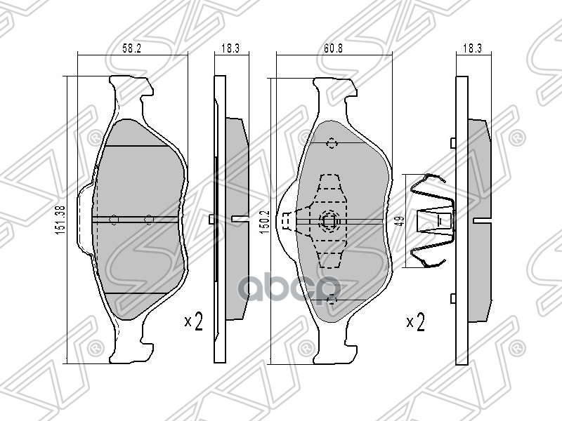

Колодки Тормозные Перед Mazda2 Dy 03-07 Sat арт. STD3Y03328ZA