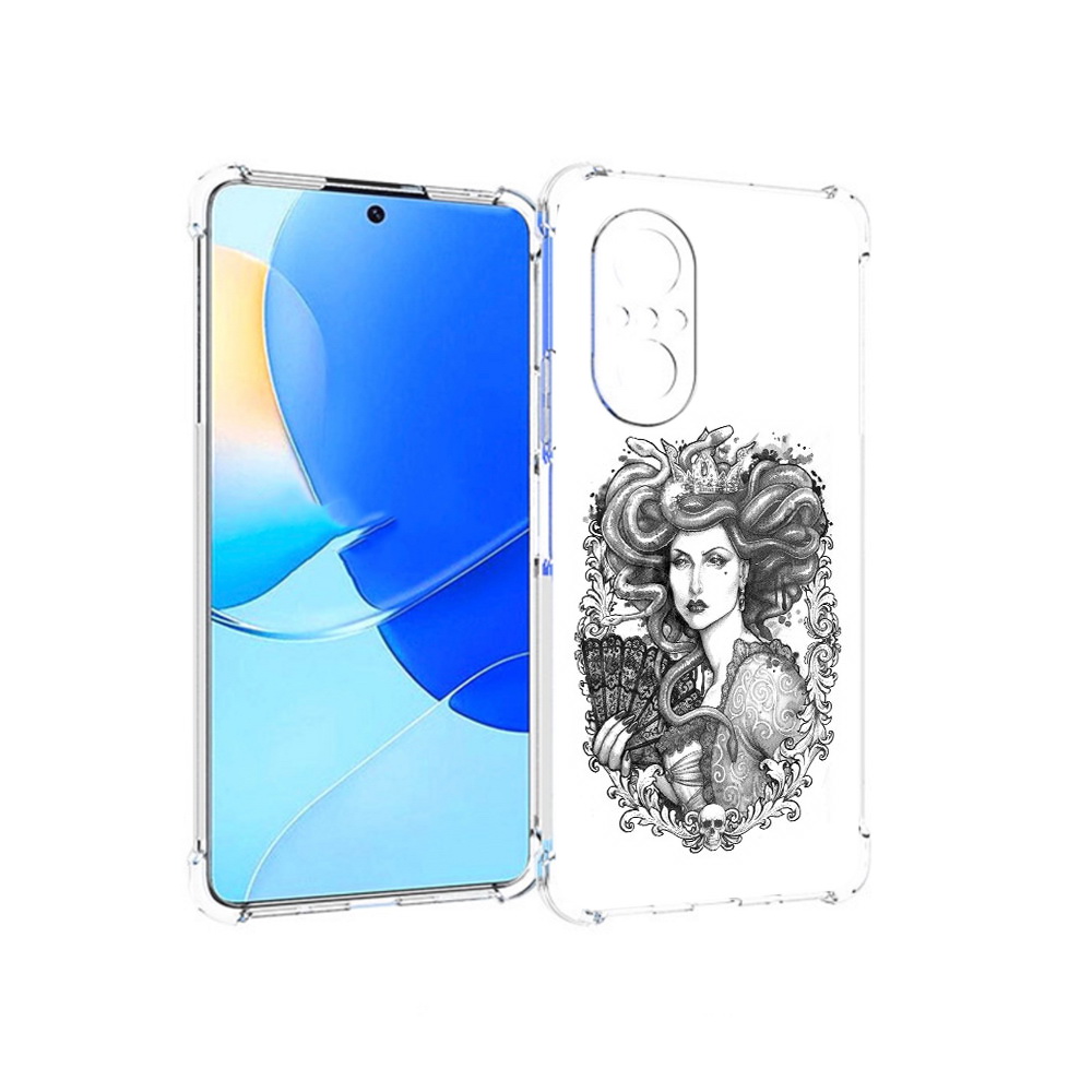 

Чехол MyPads Tocco для Huawei Nova 9 SE медуза черно белый, Прозрачный, Tocco