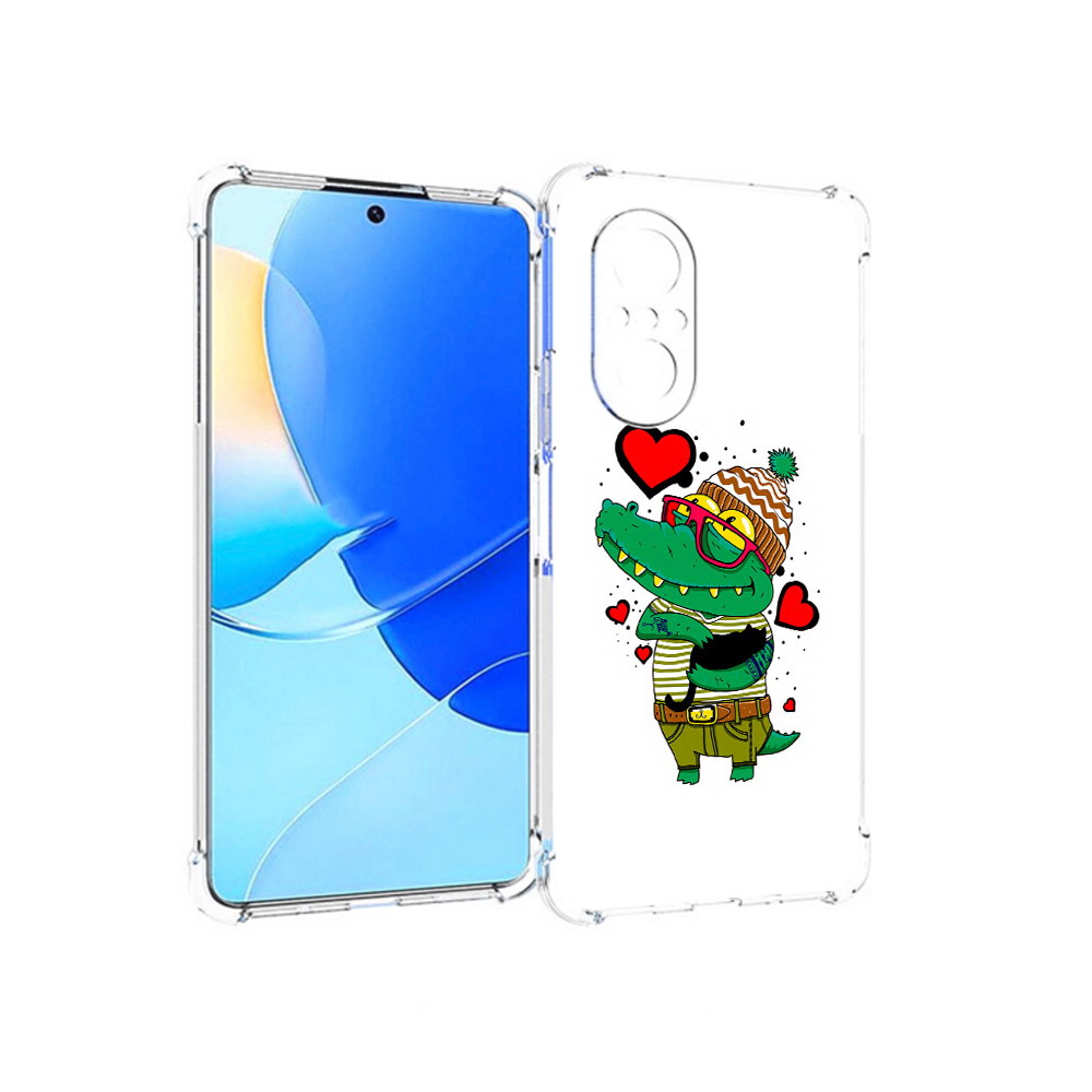 

Чехол MyPads Tocco для Huawei Nova 9 SE Влюбленный крокодил, Прозрачный, Tocco