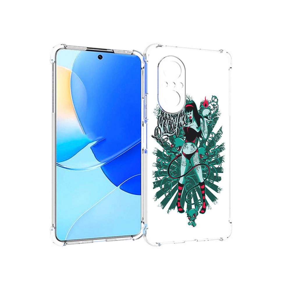 

Чехол MyPads Tocco для Huawei Nova 9 SE нарисованная девушка в татуировках, Прозрачный, Tocco