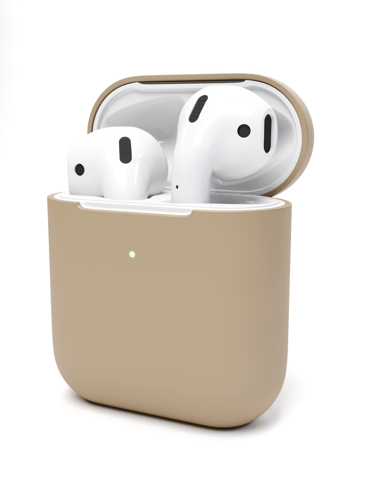 Чехол для наушников SSY для беспроводных наушников Apple AirPods 2, 1, светло-бежевый