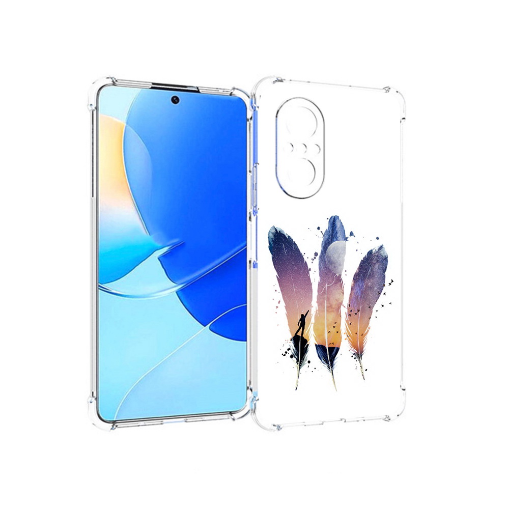 

Чехол MyPads Tocco для Huawei Nova 9 SE небесные перья, Прозрачный, Tocco