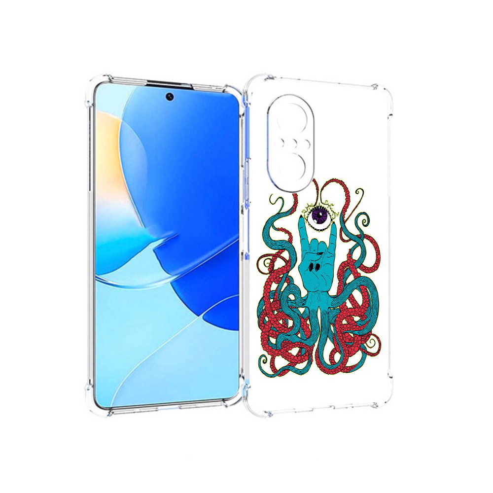 

Чехол MyPads Tocco для Huawei Nova 9 SE осьминог-рука абстракция, Прозрачный, Tocco