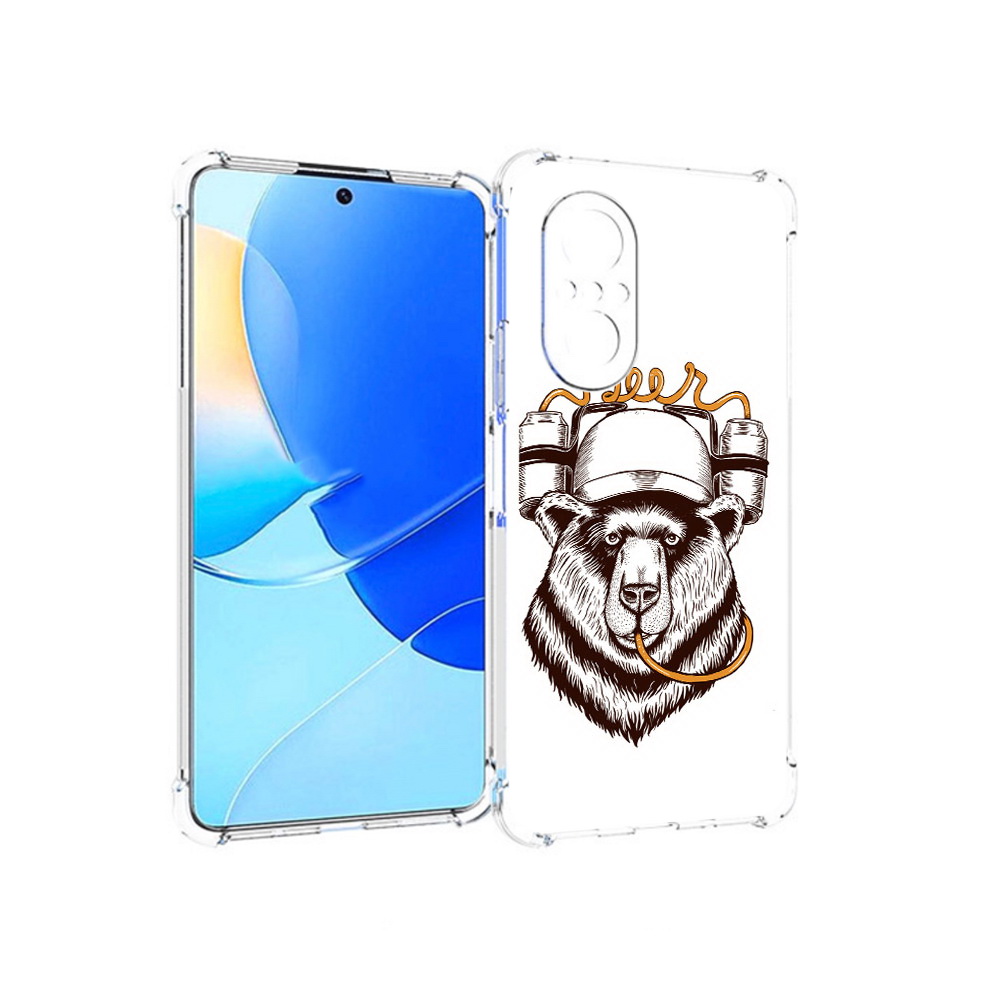 

Чехол MyPads Tocco для Huawei Nova 9 SE пивной медведь, Прозрачный, Tocco