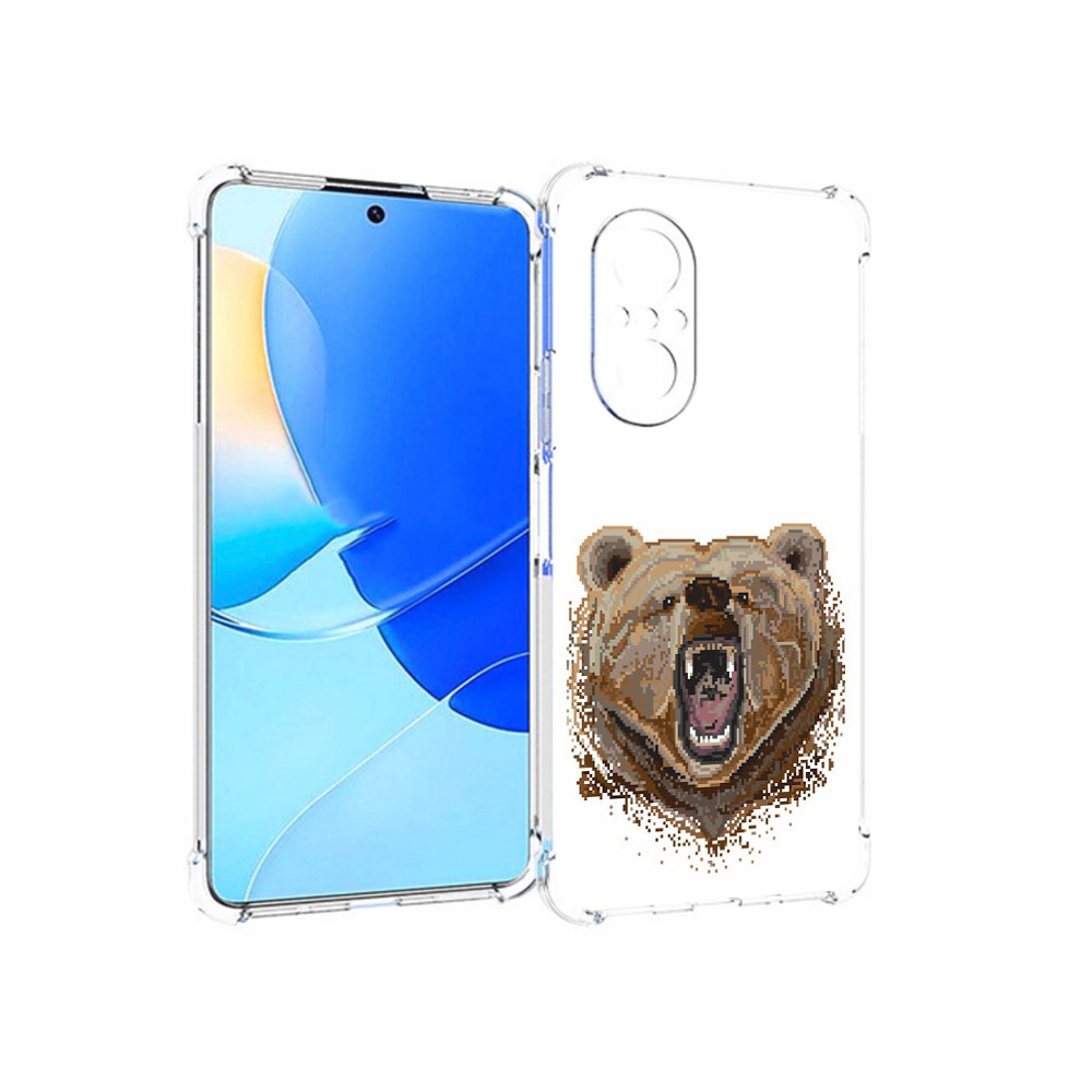 

Чехол MyPads Tocco для Huawei Nova 9 SE пиксельный медведь, Прозрачный, Tocco