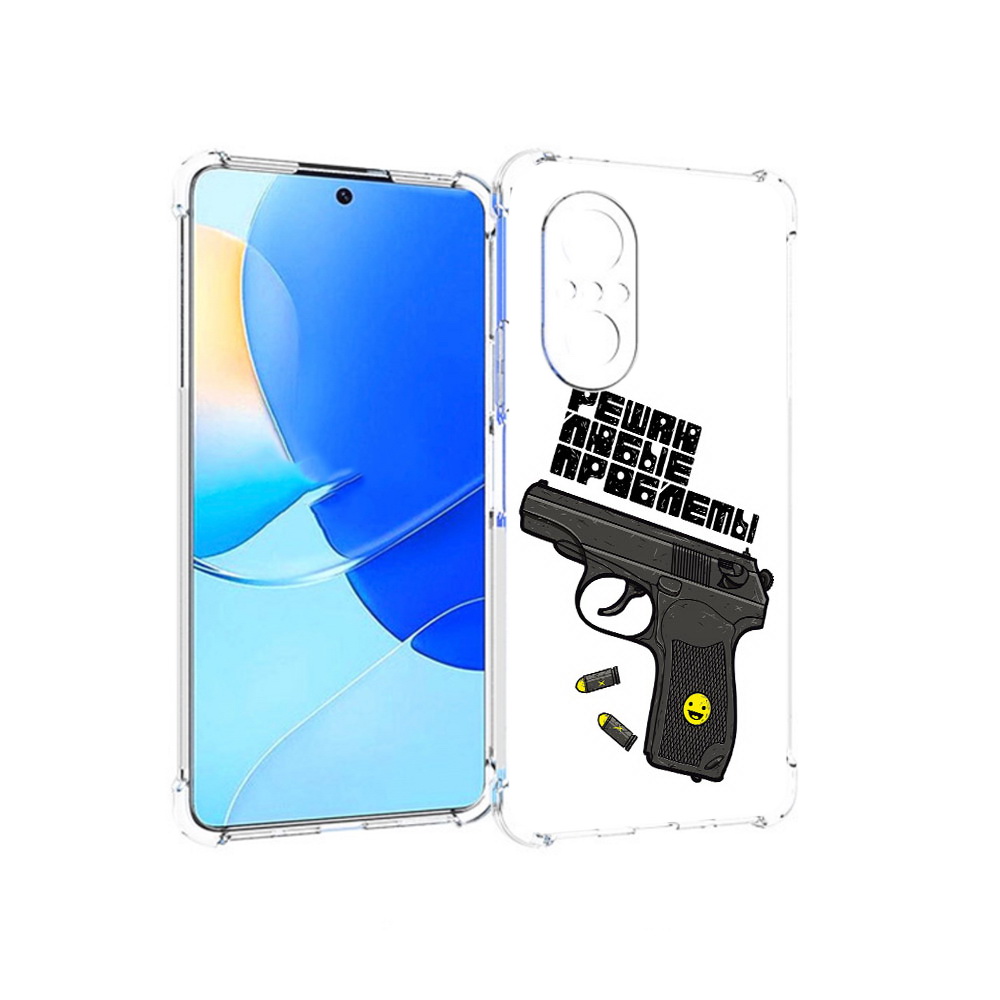 

Чехол MyPads Tocco для Huawei Nova 9 SE пистолет против проблем, Прозрачный, Tocco