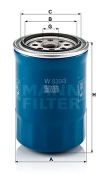 

Фильтр масляный двигателя MANN-FILTER W830/3, фильтр масляный двигателя W830/3
