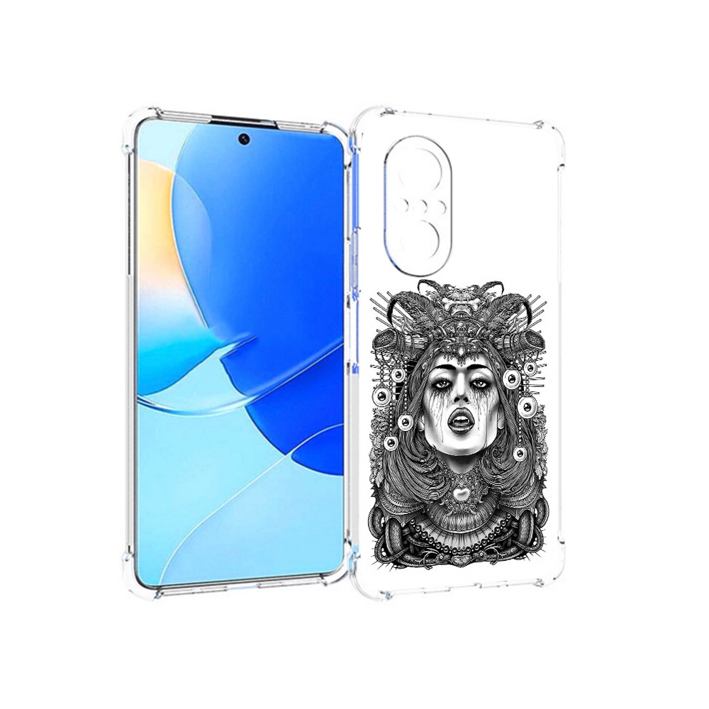 

Чехол MyPads Tocco для Huawei Nova 9 SE портрет девушки черно белый, Прозрачный, Tocco
