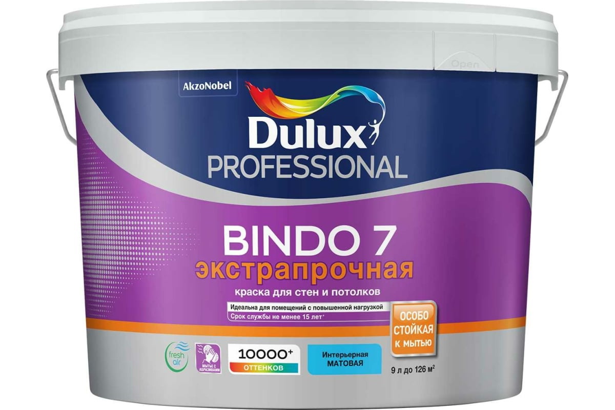 фото Dulux краска в/д professional bindo 7 вс матовая 18 л стройка