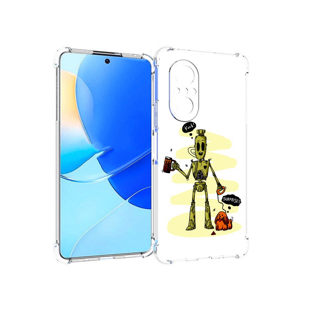 

Чехол MyPads Tocco для Huawei Nova 9 SE прикольный робот, Прозрачный, Tocco