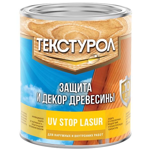 

Лазурь для древесины Текстурол UV STOP LASUR на водной основе бесцветный 5л