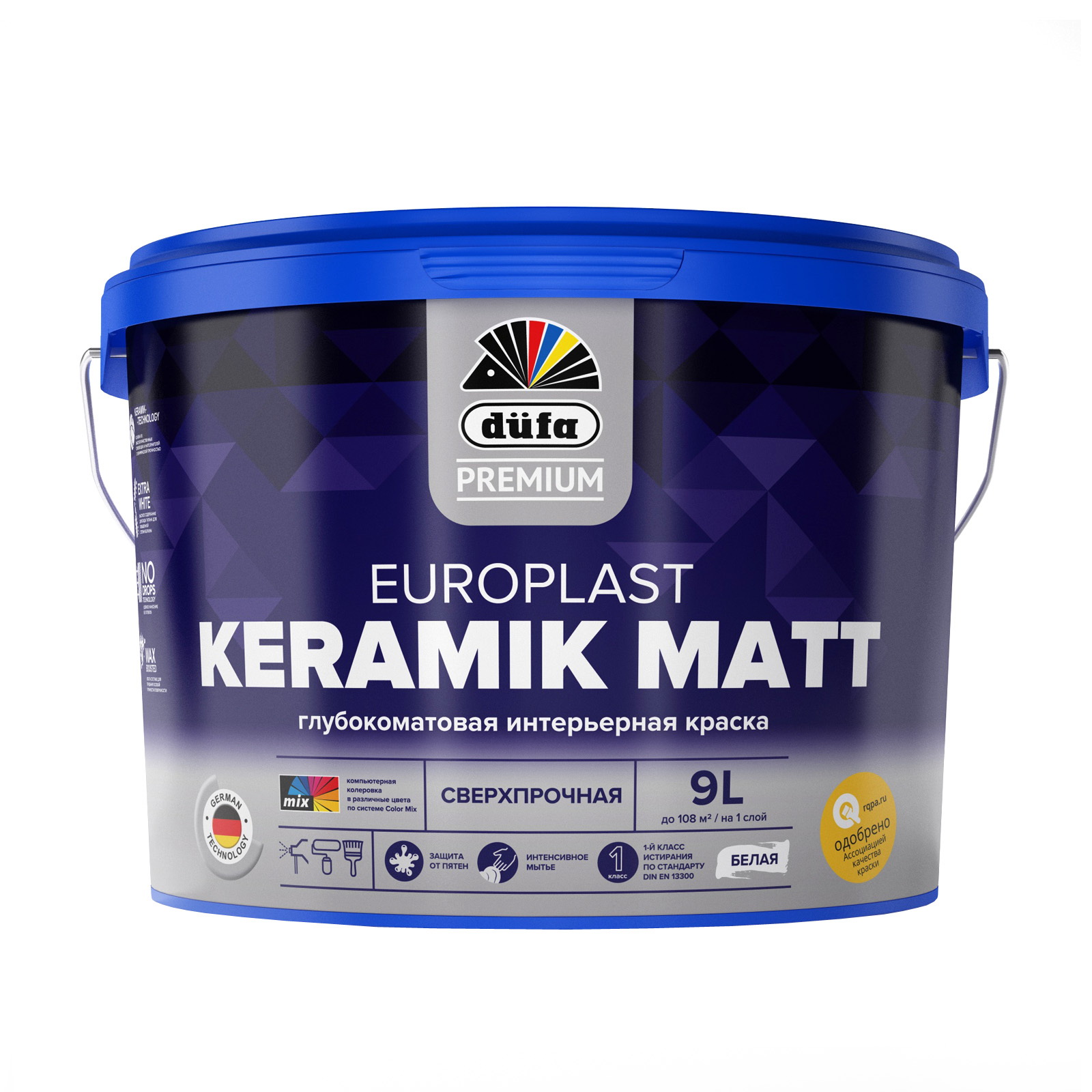 фото Dufa premium вд краска europlast keramik matt база1 0,9л dulux