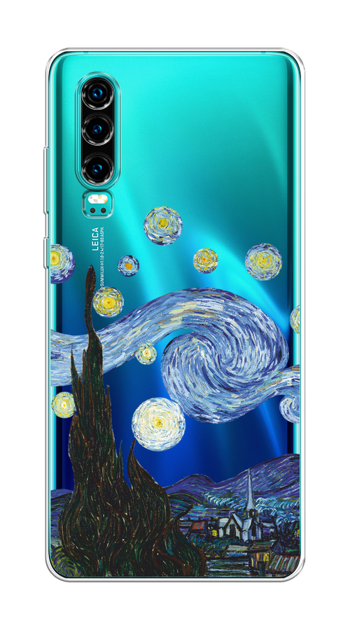 

Чехол на Huawei P30 "Ночь Ван Гога", Голубой;синий;черный, 68550-1