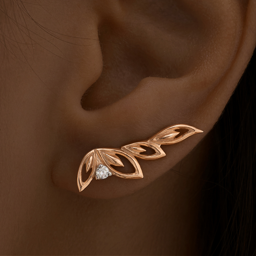

Серьги клаймберы из серебра ЮВЕЛИР КАРАТ 2129983/9п, фианит, 2129983/9п