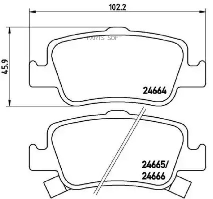 

Колодки тормозные дисковые задн, TOYOTA: AURIS 1.33 Dual-VVTi/1.4 D-4D/1.4 VVTi/1.6/1.6 VV