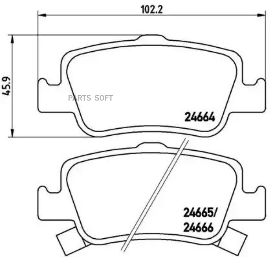 

Колодки тормозные дисковые задн, TOYOTA: AURIS 1.33 Dual-VVTi/1.4 D-4D/1.4 VVTi/1.6/1.6 VV