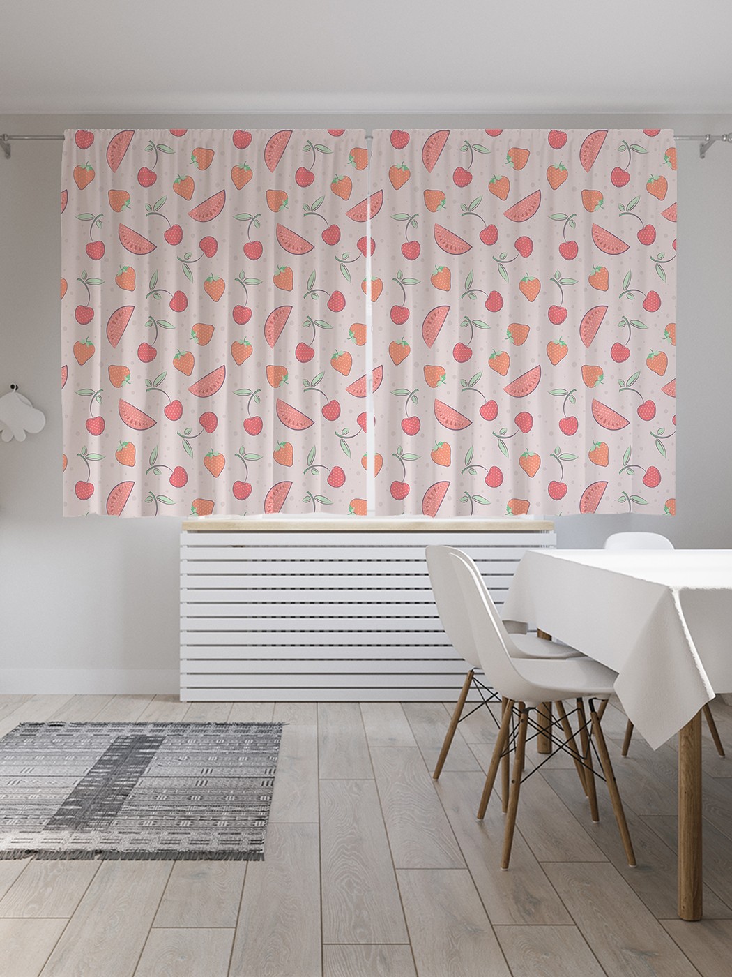 

Классические шторы JoyArty "Точечные ягоды", серия Oxford DeLux, 2 полотна 145x180 см, Точечные ягоды