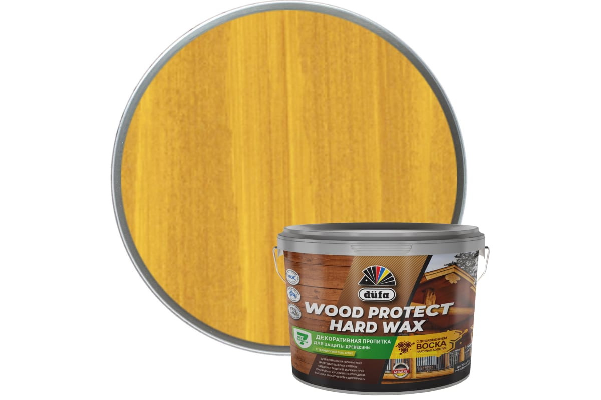 фото Dufa пропитка wood protect hard wax пиния 9 л