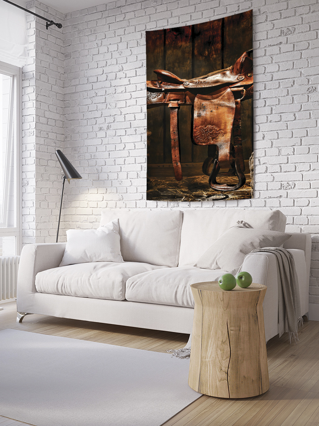 фото Вертикальное фотопанно на стену joyarty "ковбойское седло", 150x200 см