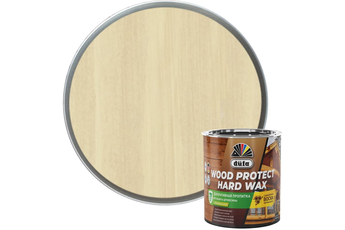 фото Dufa пропитка wood protect hard wax прозрачный 0,75 л