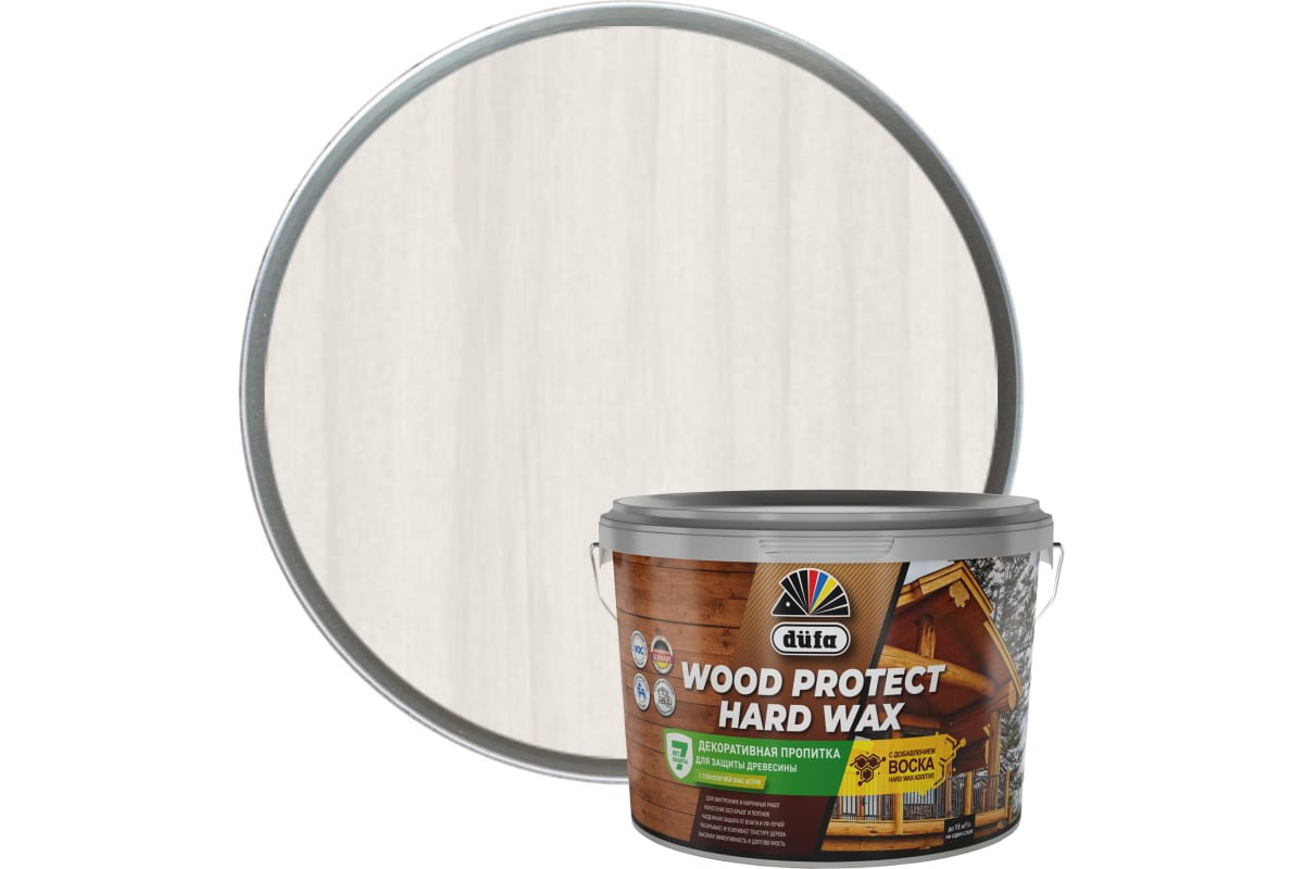 фото Dufa пропитка wood protect hard wax прозрачный 2,5 л