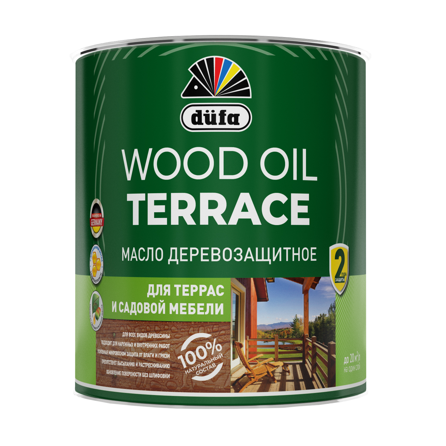 DUFA Масло Wood Oil Terrace деревозащитное орех 2л деревозащитное средство здоровый дом орех 0 8 л 90000857552