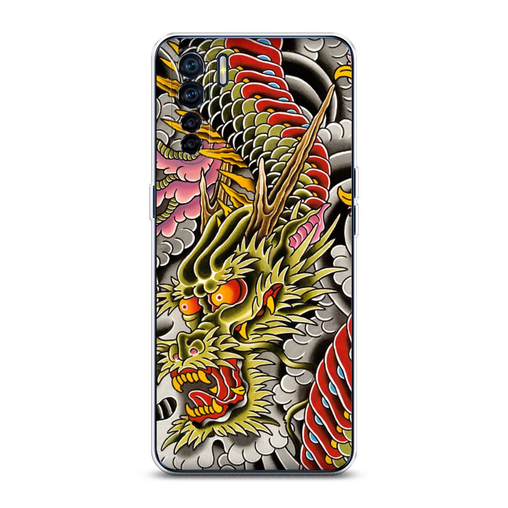 

Чехол для Oppo A91/Reno 3 "Японский дракон", Желтый;розовый;красный, 254250-4