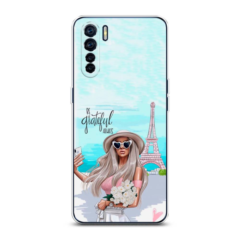 

Чехол для Oppo A91/Reno 3 "Селфи Париж", Голубой;бежевый, 254250-6