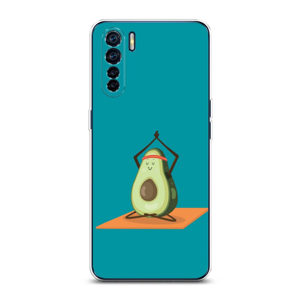 

Чехол для Oppo A91/Reno 3 "Расслабься с авокадо", Голубой, 254250-6