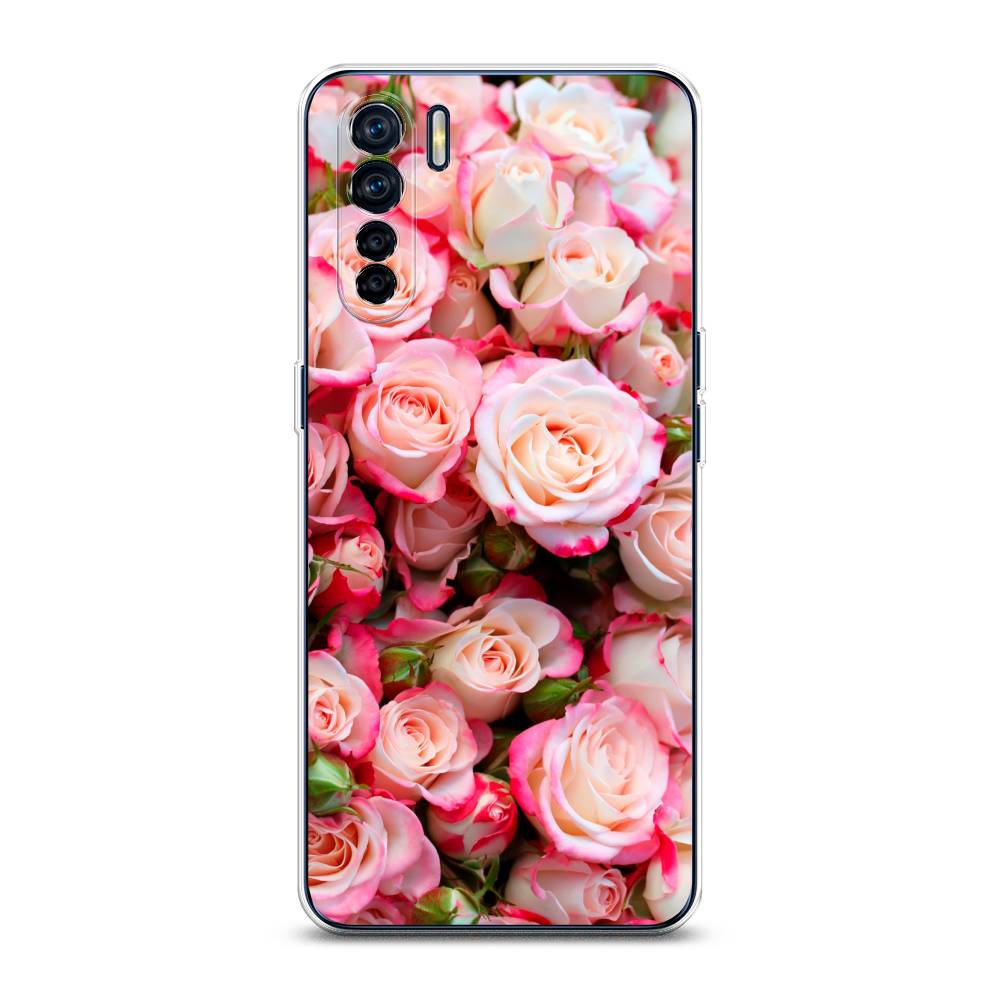 

Чехол для Oppo A91/Reno 3 "Много роз", Розовый, 254250-2