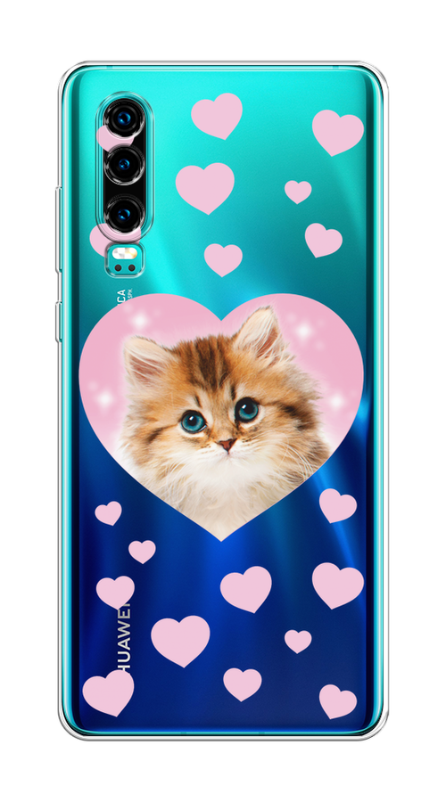 

Чехол на Huawei P30 "Котенок в сердце", Розовый;оранжевый;белый;прозрачный, 68550-1