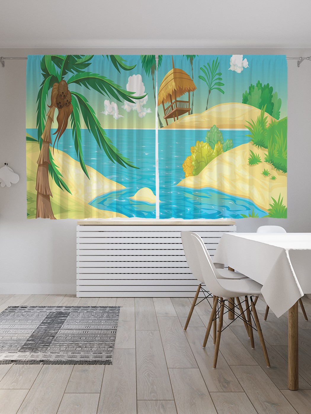 

Классические шторы JoyArty "Тропическая беседка", серия Oxford DeLux, 2 полотна 145x180 см, Тропическая беседка