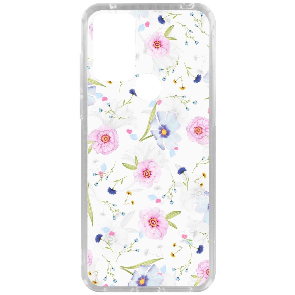 Чехол-накладка Krutoff Clear Case Цветочный паттерн 3 для TCL 30 SE