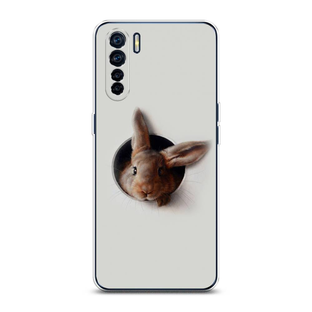 

Чехол для Oppo A91/Reno 3 "Любопытный кролик", Серый;коричневый, 254250-1