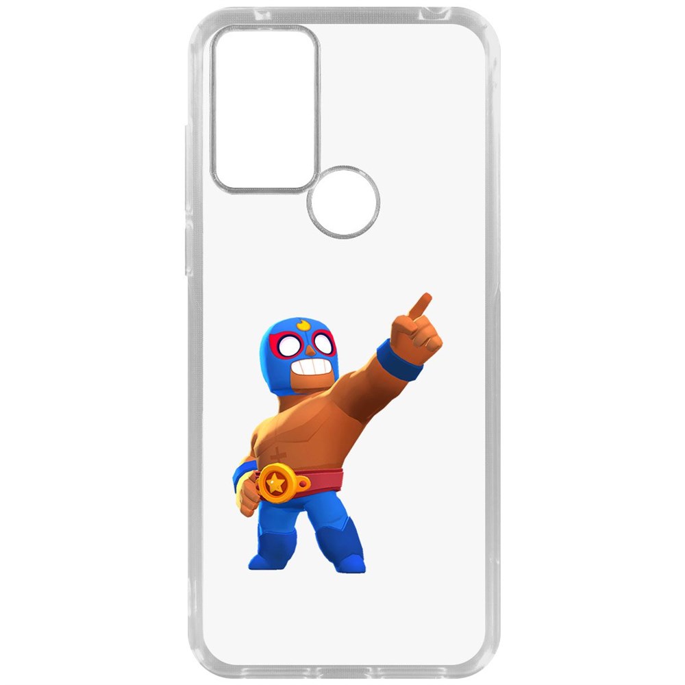 

Чехол-накладка Krutoff Clear Case Brawl Stars-Эль Примо для TCL 305, Прозрачный