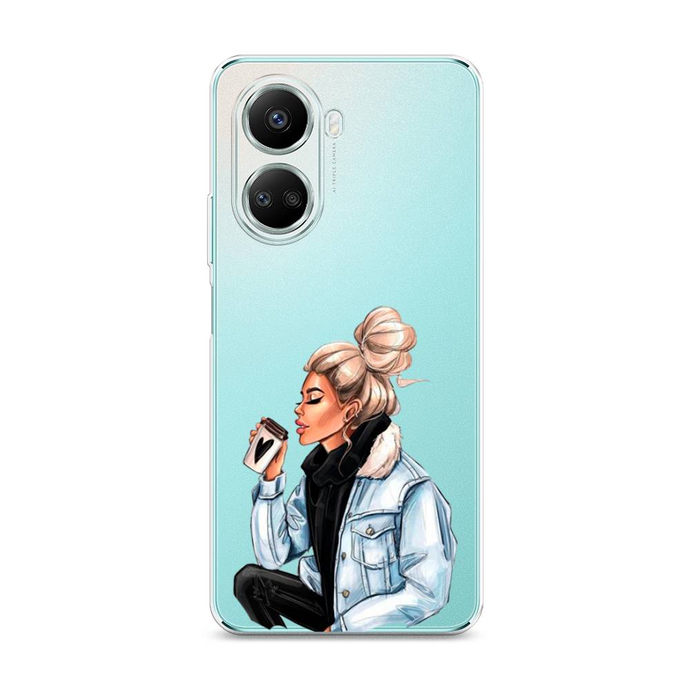 

Чехол Awog на Huawei nova 10 SE "Cute girl", Бежевый;черный;голубой, 6109650-7