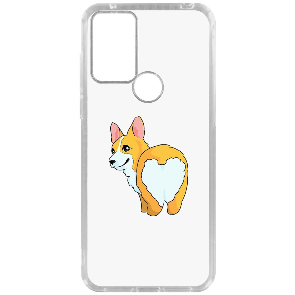 

Чехол-накладка Krutoff Clear Case Рисованный корги вид 2 для TCL 305, Прозрачный