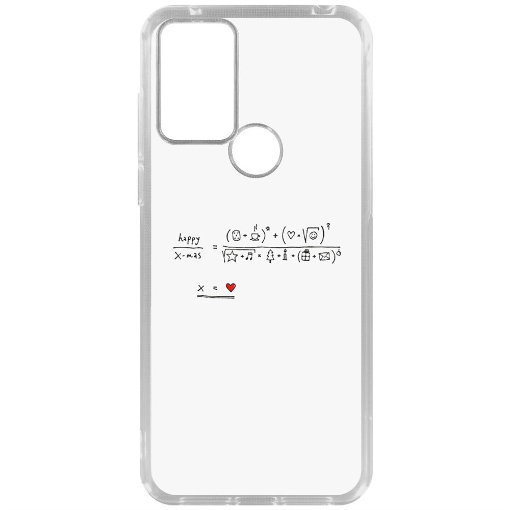 

Чехол-накладка Krutoff Clear Case Праздничная формула для TCL 305, Прозрачный