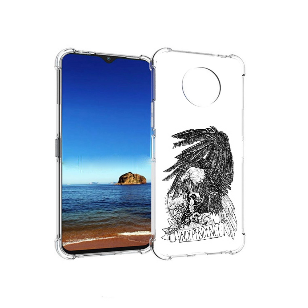 

Чехол MyPads Tocco для Nokia G50 черно белый сокол (PT227056.116.688), Прозрачный, Tocco