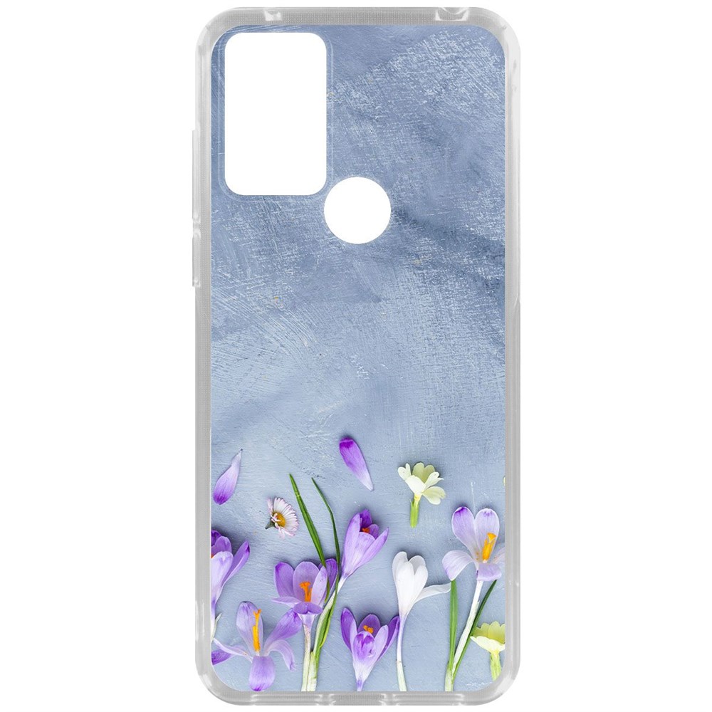 

Чехол-накладка Krutoff Clear Case Цветочное настроение для TCL 305, Прозрачный