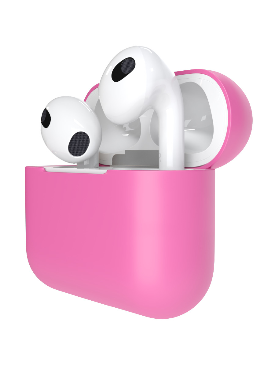 Силиконовый чехол SSY для AirPods 3, ярко розовый