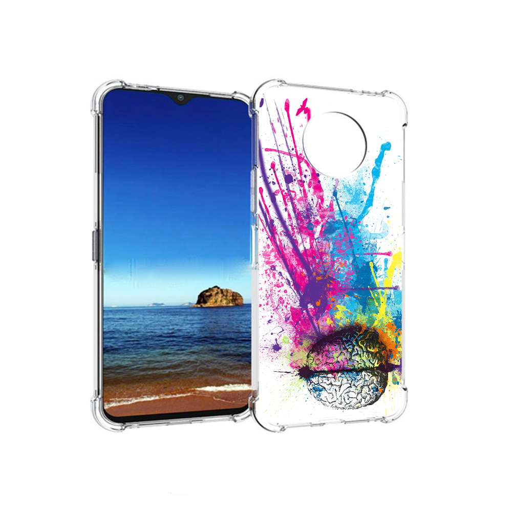 

Чехол MyPads Tocco для Nokia G50 яркий красочный мозг (PT227056.116.710), Прозрачный, Tocco