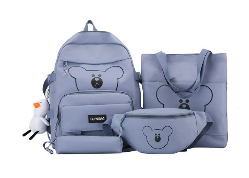 

Рюкзак для школы с мишкой ForAll голубой RUCKSACK4IN1_BLUE, Bears