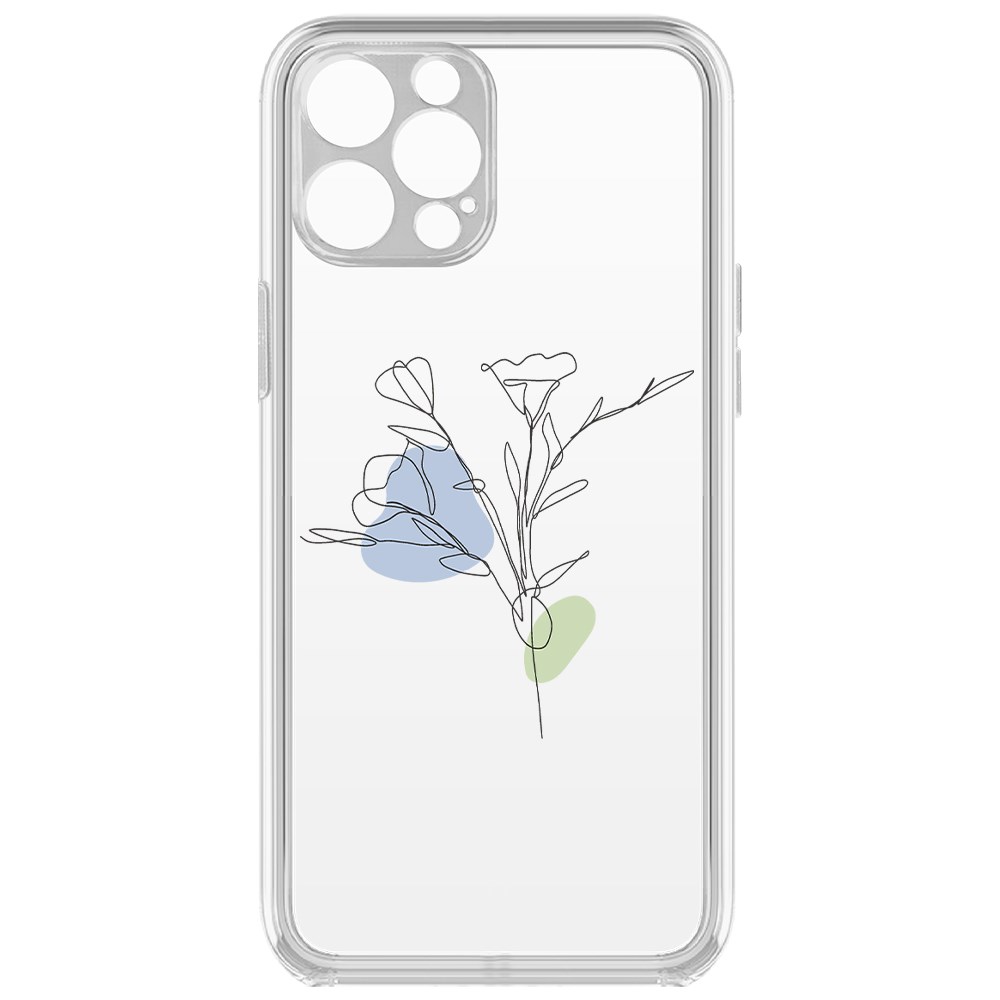 фото Чехол-накладка krutoff clear case эустома для iphone 12 с защитой камеры