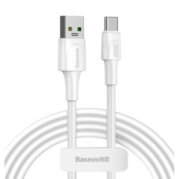 фото Кабель baseus usb type-c 2m 5a white series quick charging белый catsw-g02